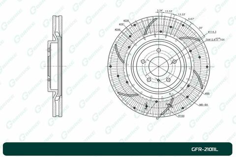 Диск тормозной перфорированный вентилируемый G-brake GFR-21011L левый