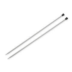 Спицы прямые  KnitPro BasixAluminum 4,5мм/35см, серебристые, 2шт