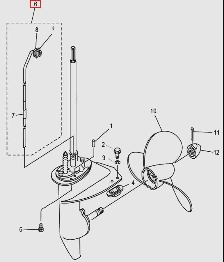 Трубка водяная в сборе для лодочного мотора T9.8 Sea-PRO