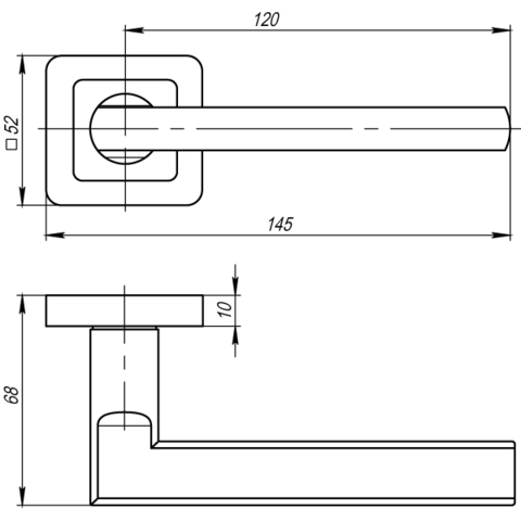 Ручка раздельная PLUTON QR GR/CP-23 графит/хром