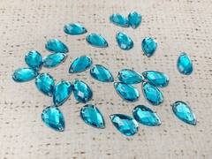 Стразы пришивные акрил, d 1,3х1,8 см, голубой