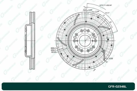 Диск тормозной перфорированный вентилируемый G-brake GFR-02346L левый