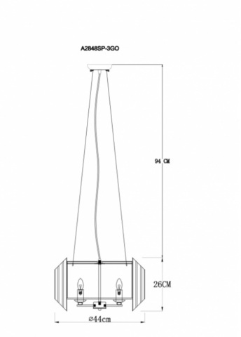 Подвесная люстра Arte Lamp JASTIN A2848SP-3GO