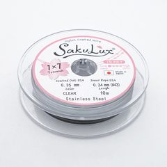Ювелирный тросик SakuLux, цвет серебро, толщина 0,35 мм, цена за катушку 10 метров