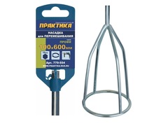 Насадка для перемешивания ПРАКТИКА хвостовик НЕХ 10, 100 х 600, гипсовые и цементно-песчан (779-554)