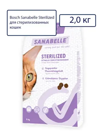 Bosch Sanabelle Sterilized сухой беззерновой корм для стерилизованных кошек и кастрированных котов 2 кг