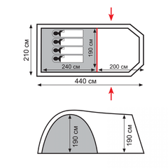 Кемпинговая палатка Totem Catawba 4 (V2) (зеленый)