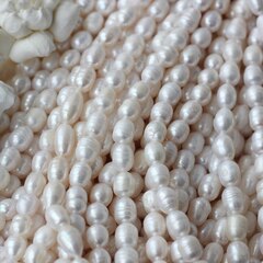 Жемчуг натуральный речной, рис, 8,1-16,6 мм, 1 нить, Ж030