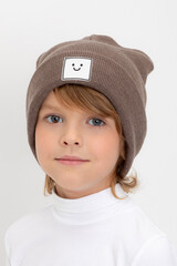 шапка  для мальчика  КВ 20397/ш/капучино