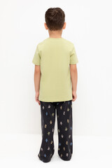 пижама  для мальчика  К 1599/лаймовый крем,цветные роботы