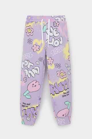 брюки  для девочки  КР 400792-1/пастельно-лиловый,позитив к541