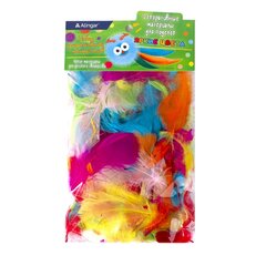 Перья декоративные пушистые Alingar, 4 гр, "Яркое ассорти", пакет с европодвесом,