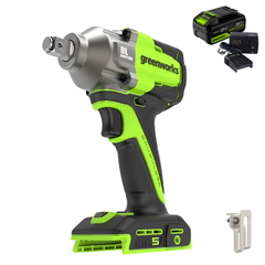 Гайковерт ударный Greenworks IW5500K5 24V (500Нм) аккумуляторный, с АКБ 5 А/ч и ЗУ