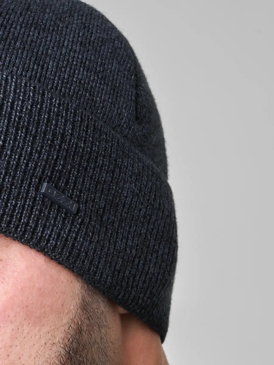 Шапка мужская зимняя шерстяная вязаная с отворотом