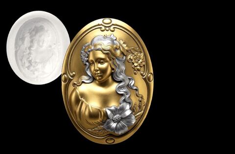 Силиконовый молд камея Девушка № 8