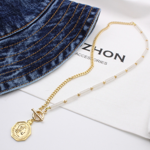 Цепь Katya Dzhon с кварцем и монетой