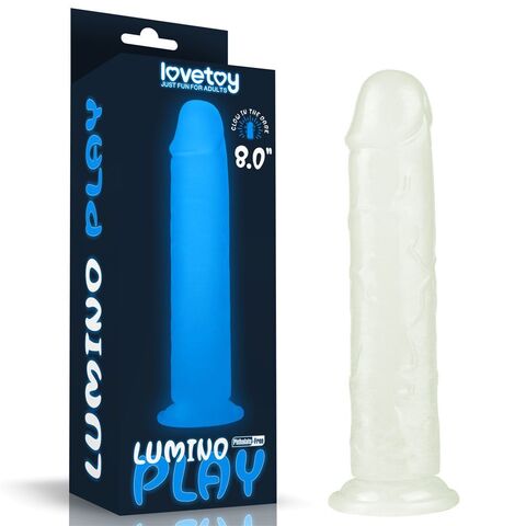 Прозрачный, светящийся в темноте фаллоимитатор Lumino Play Dildo - 21 см. - Lovetoy LV319021