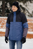 Удлиненный прогулочный зимний костюм Nordski Casual Black/Denim Premium мужской с лямками