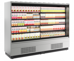 Витрина холодильная Carboma Cube 2 FC20-07 VM 2,5-2 0030 бок металл с зеркалом (версия 2.0) (9006-9005)