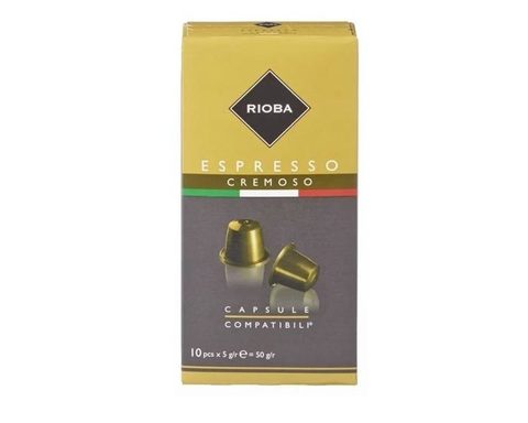 Кофе в капсулах Rioba Espresso Cremoso, 10 капсул для кофемашин Nespresso