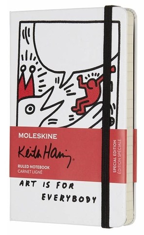 Блокнот Moleskine Keith Haring LE, цвет белый, в линейку