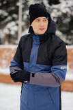Удлиненный прогулочный зимний костюм Nordski Casual Black/Denim Premium мужской с лямками