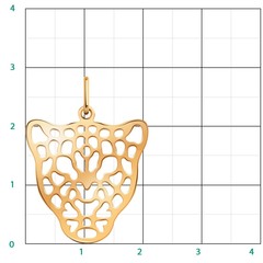 50186- Подвеска Голова Пантеры из золота 585пр