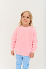 Джемпер вязаный oversize classic (розовый)
