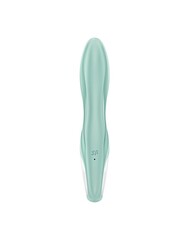 Зеленый вибратор-кролик Satisfyer Air Pump Bunny 5+ с функцией расширения - 20,4 см. - 