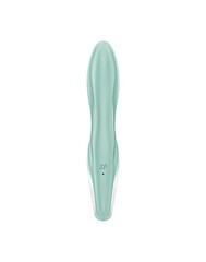 Зеленый вибратор-кролик Satisfyer Air Pump Bunny 5+ с функцией расширения - 20,4 см. - 