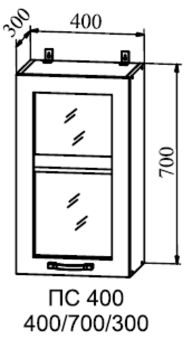 Кухня Гранд шкаф верхний стекло 400