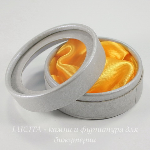 Подарочная коробочка круглая (цвет - серебристый), 84х35 мм