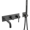 Boheme 464-3-B Смеситель встроенный + ручной душ + излив Uno Black