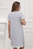 Ночная сорочка для беременных и кормящих 09911 серый меланж