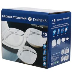 Сервиз столовый стеклокерам, 15 пр, 6 перс, Daniks, Токио, K1306-2