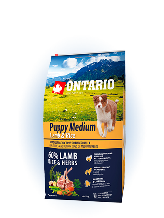 Сухой корм Корм для щенков Ontario Puppy Medium Lamb & Rice, с ягненком и рисом PMe_LR_6.png