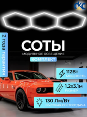 Светильник потолочный светодиодный модульный 3 СОТЫ 112Вт 220В, комплект модульного LED освещения