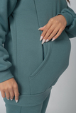 Утепленный спортивный костюм для беременных и кормящих  16501 зеленый