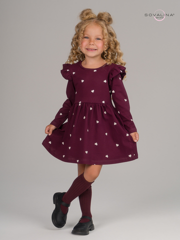 Платье Фея сердца на бордовом