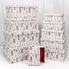 
          Коробка 34 х 26 х 15.3 см Набор 10 шт "Елки" (Белый)