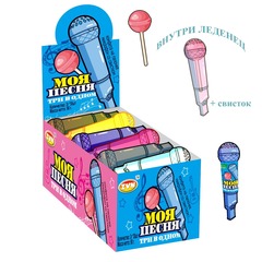 МОЯ ПЕСНЯ ZVN TM.конфета на палочке и микрофон со свистком 3г*30шт*24бл