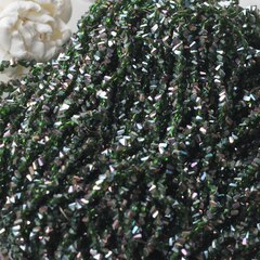 Хрусталь (стекло) граненный, хвойный зелёный 4*3 мм, 1 нить, С028