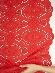 Ткань Шитье 110 гр/м2, 100% хб, ш. 135 см, красный