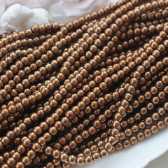 Гематин гематит, шарик 5 мм, шоколад, 1 нить, ГМ014