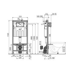 Комплект AlcaPlast SET 4 в 1: инсталляция, звукоизоляция, крепления, клавиша M670