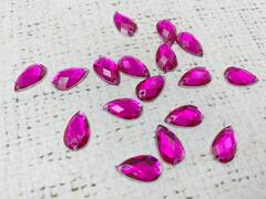 Стразы пришивные акрил, d 1,3х1,8 см, фуксия