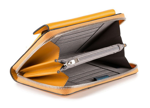 Кошелек женский Piquadro Muse AC4332MUSR/G жёлтый, кожа натуральная