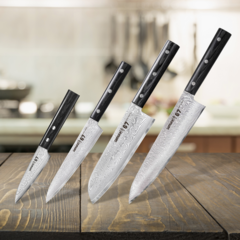 Набор из 4 кухонных стальных ножей Samura 67 Damascus