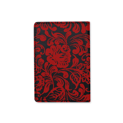Обложка на паспорт "Красная гжель", черная