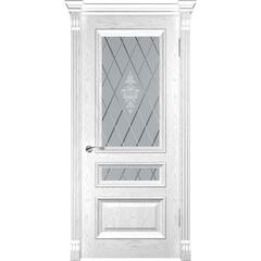 Купить Межкомнатная дверь шпон Luxor Фараон 2 дуб белая эмаль остеклённая